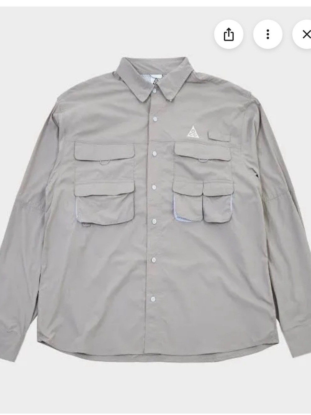 Nike ACG Men’s Taupe Button-Down Utility Shirt